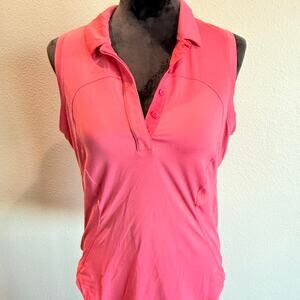 Lululemon lip gloss pink sleeveless collared top size 6-8